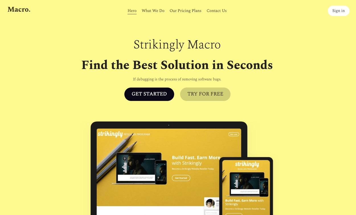 null Showcase Your Product and Services with Strikingly